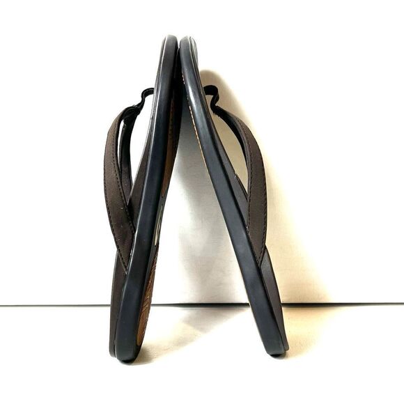 OluKai Brown Synthetic Thong Summer Flip Flop Sandal Womens Sz 11 Comfort Casual - Picture 4 of 9